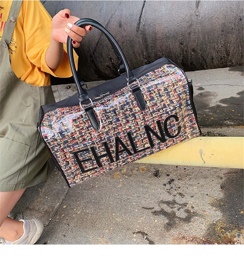 Fashion Sport Gym Yoga Mat Bag Fitness Training Shoulder Crossbody Bags Women High Capacity Waterproof PU Luggage Travel Handbag