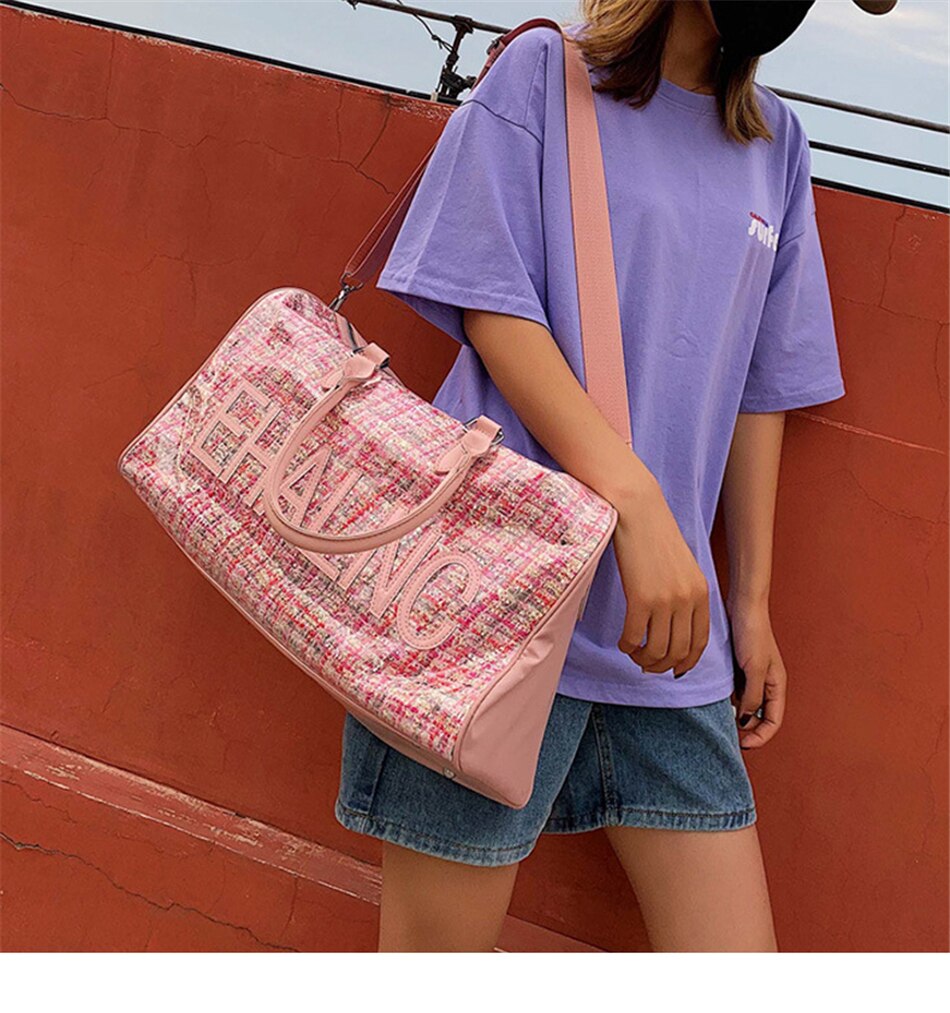 Fashion Sport Gym Yoga Mat Bag Fitness Training Shoulder Crossbody Bags Women High Capacity Waterproof PU Luggage Travel Handbag