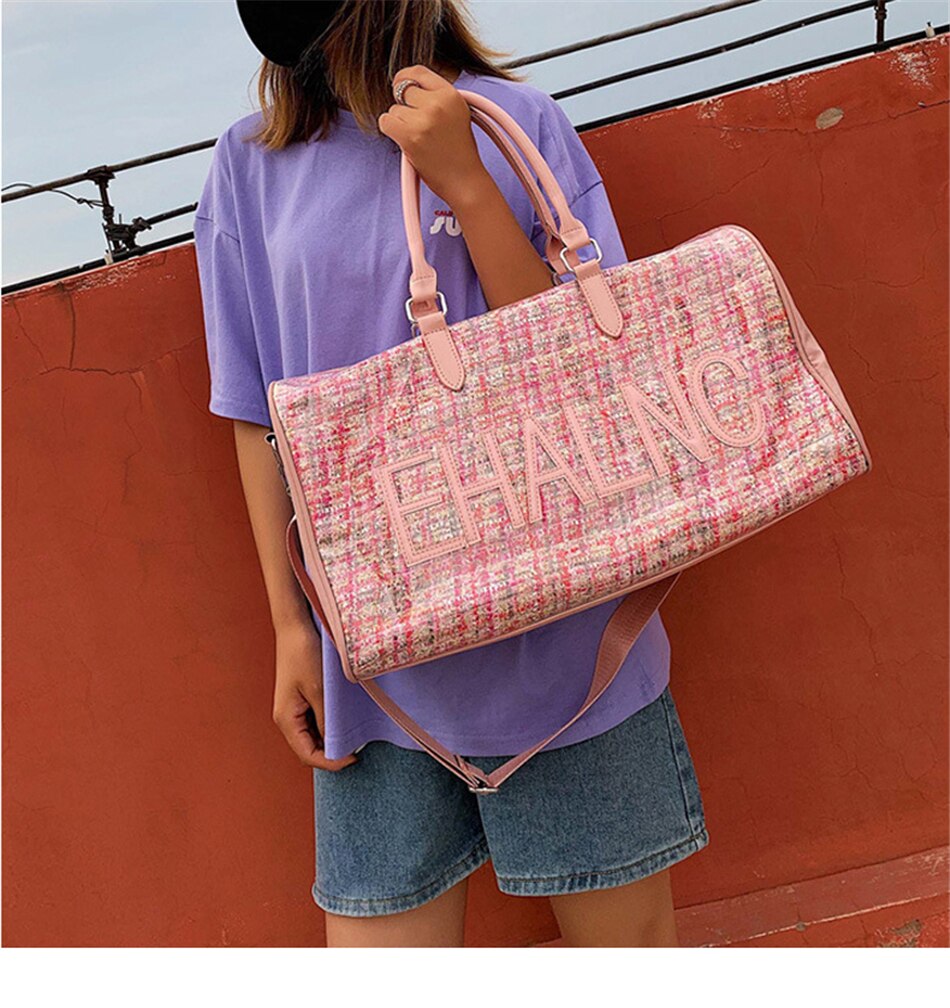 Fashion Sport Gym Yoga Mat Bag Fitness Training Shoulder Crossbody Bags Women High Capacity Waterproof PU Luggage Travel Handbag