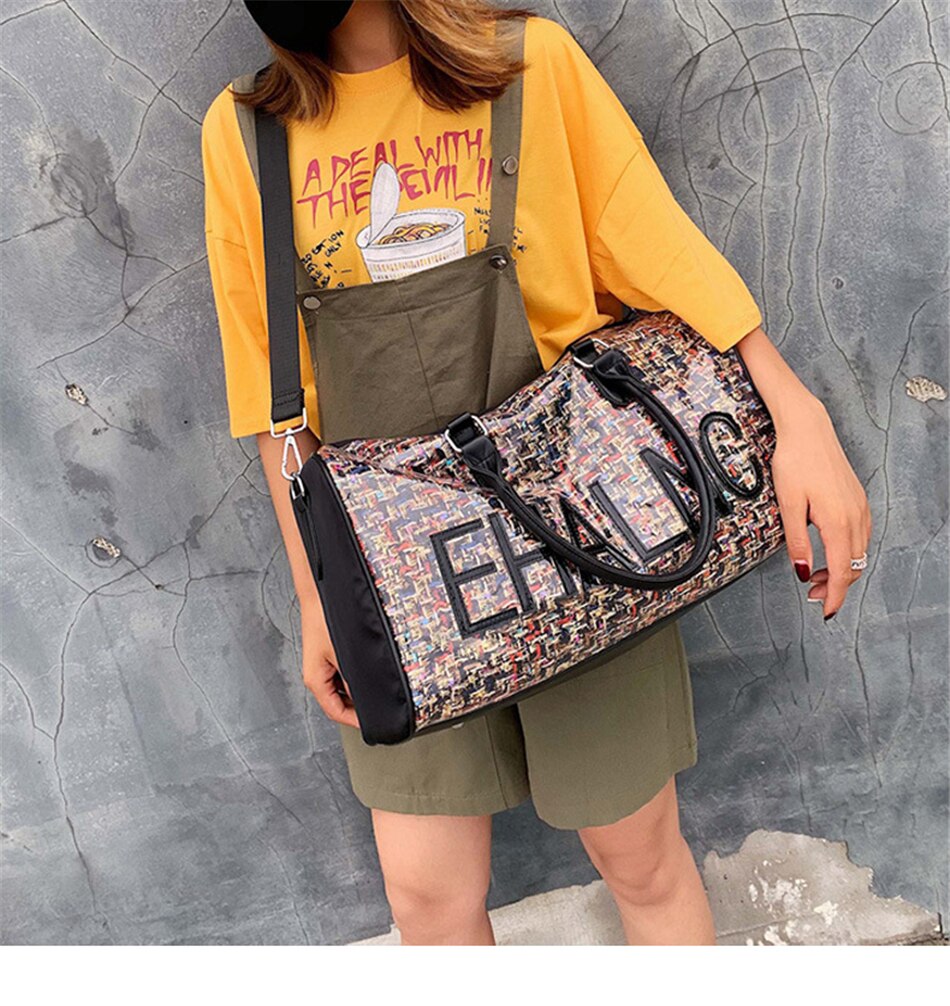 Fashion Sport Gym Yoga Mat Bag Fitness Training Shoulder Crossbody Bags Women High Capacity Waterproof PU Luggage Travel Handbag