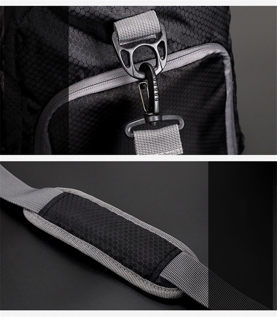 Foldable Nylon Gym Travel Bag Men Women Training Sports Fitness Bag Fashion Crossbody Shoulder Luggage Handbag With Shoes Pocket