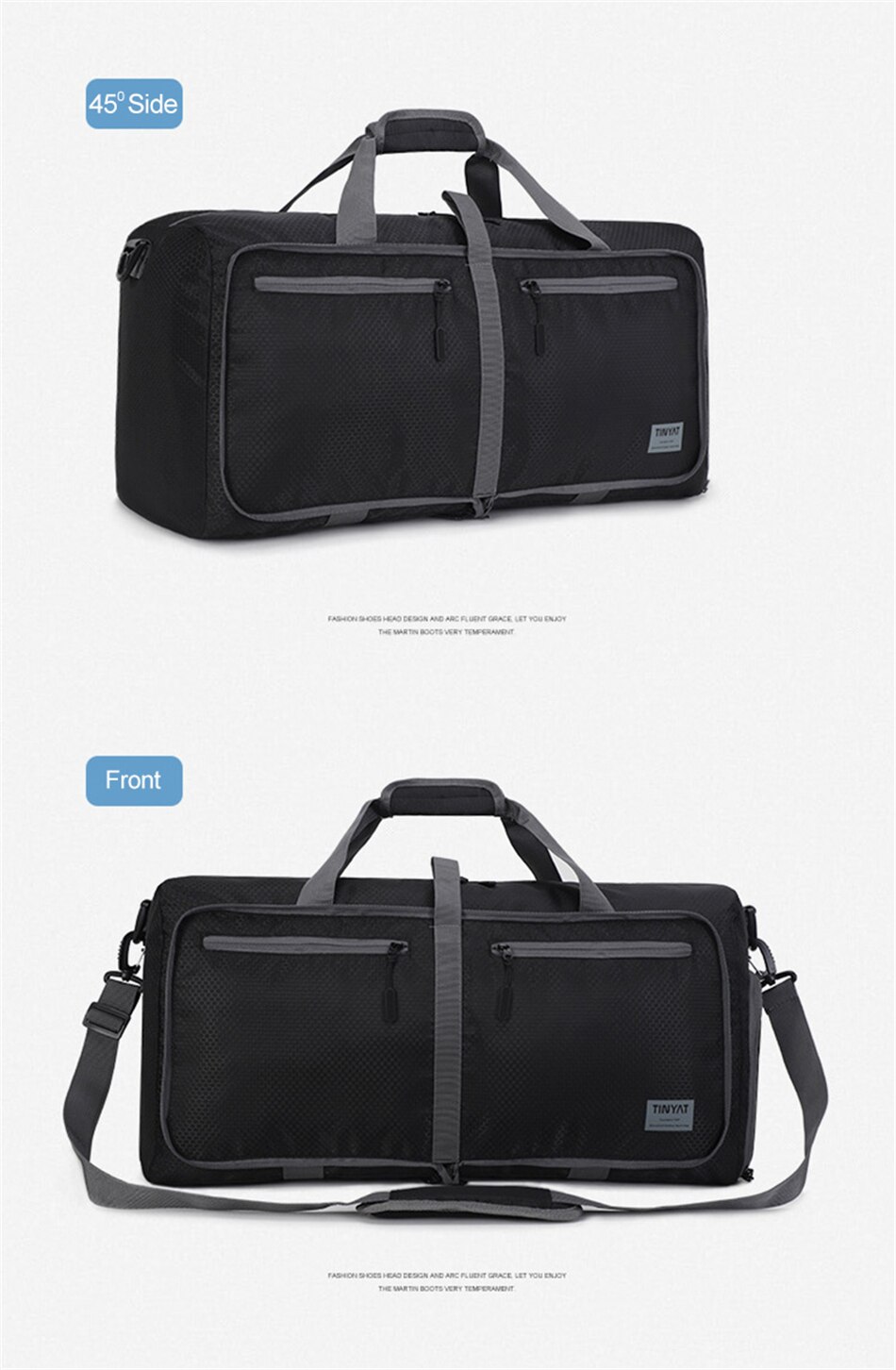 Foldable Nylon Gym Travel Bag Men Women Training Sports Fitness Bag Fashion Crossbody Shoulder Luggage Handbag With Shoes Pocket