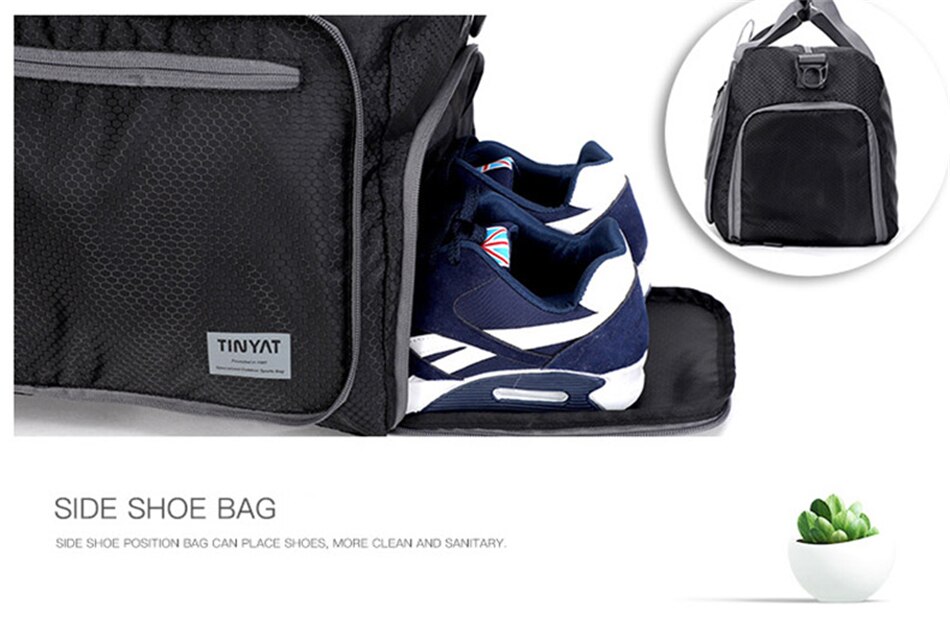 Foldable Nylon Gym Travel Bag Men Women Training Sports Fitness Bag Fashion Crossbody Shoulder Luggage Handbag With Shoes Pocket