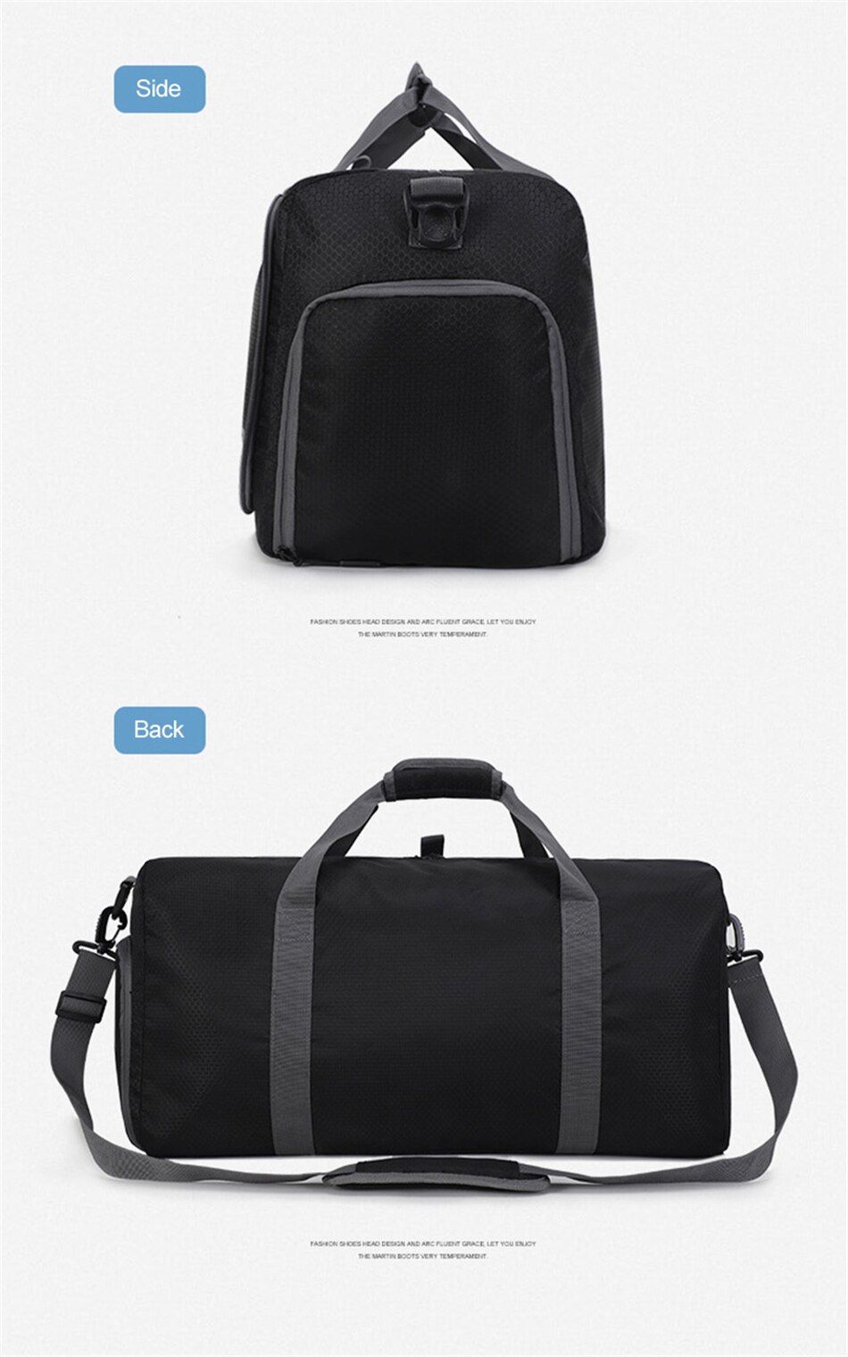 Foldable Nylon Gym Travel Bag Men Women Training Sports Fitness Bag Fashion Crossbody Shoulder Luggage Handbag With Shoes Pocket