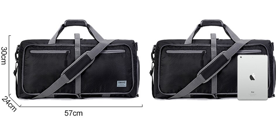 Foldable Nylon Gym Travel Bag Men Women Training Sports Fitness Bag Fashion Crossbody Shoulder Luggage Handbag With Shoes Pocket