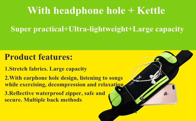 Outdoor Running Bag Men Women Cycling Waist Bags with Kettles Multifunctional Hiking Climbing Jogging Fitness Bicycle Belt Pouch