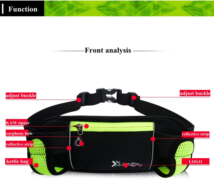 Outdoor Running Bag Men Women Cycling Waist Bags with Kettles Multifunctional Hiking Climbing Jogging Fitness Bicycle Belt Pouch