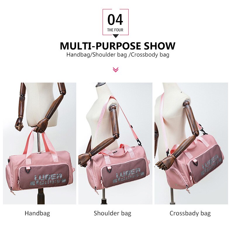 Fashion Gym Training Fitness Bag Women High Capacity Waterproof Travel Dry Wet Yoga Mat Bags Luggage Shoes Storage Shoulder Pack