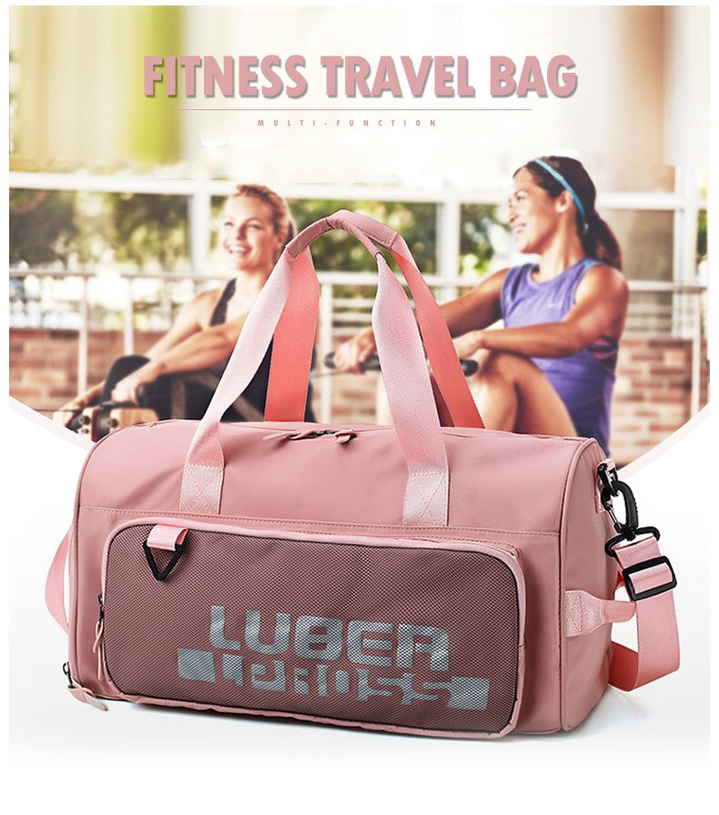 Fashion Gym Training Fitness Bag Women High Capacity Waterproof Travel Dry Wet Yoga Mat Bags Luggage Shoes Storage Shoulder Pack