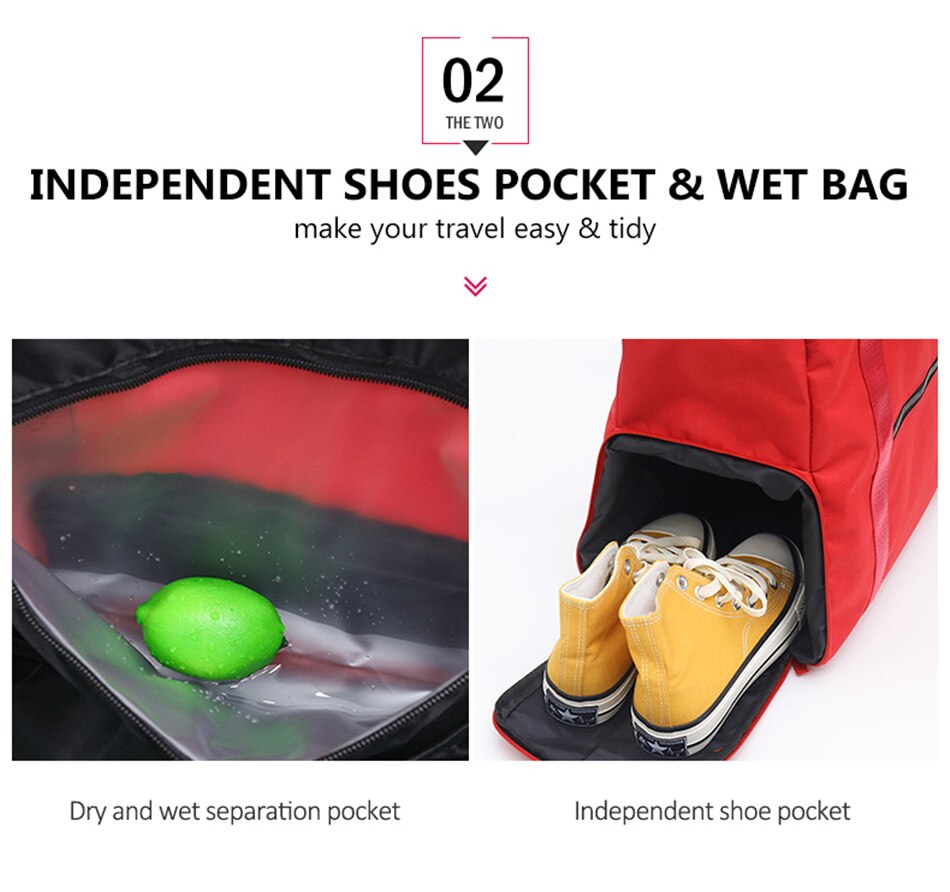 Fashion Training Gym Fitness Bag Women Men With Shoes Pocket Dry Wet Travel Handbag Luggage Fashion Sport Swimming Yoga Mat Bags