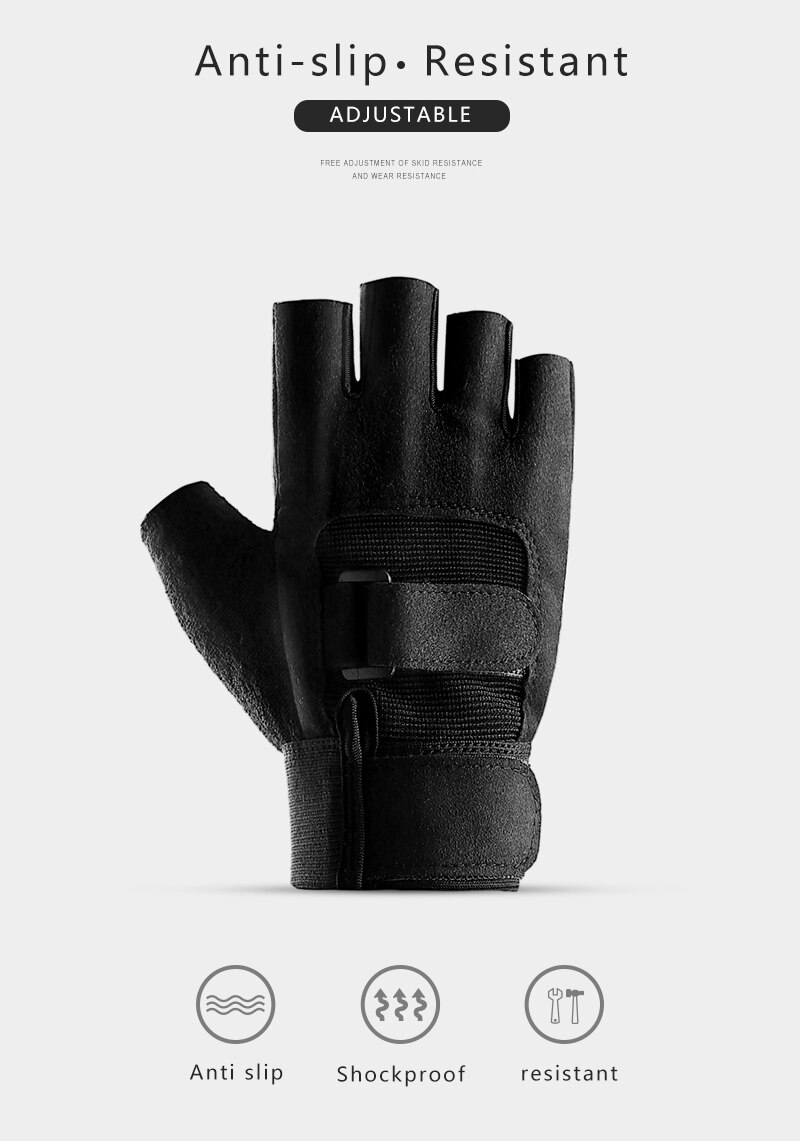 Half Finger Gym Gloves Heavyweight Sport Exercise Weight Lifting Gloves Protector Anti-slip Body Building Training Fitness Glove