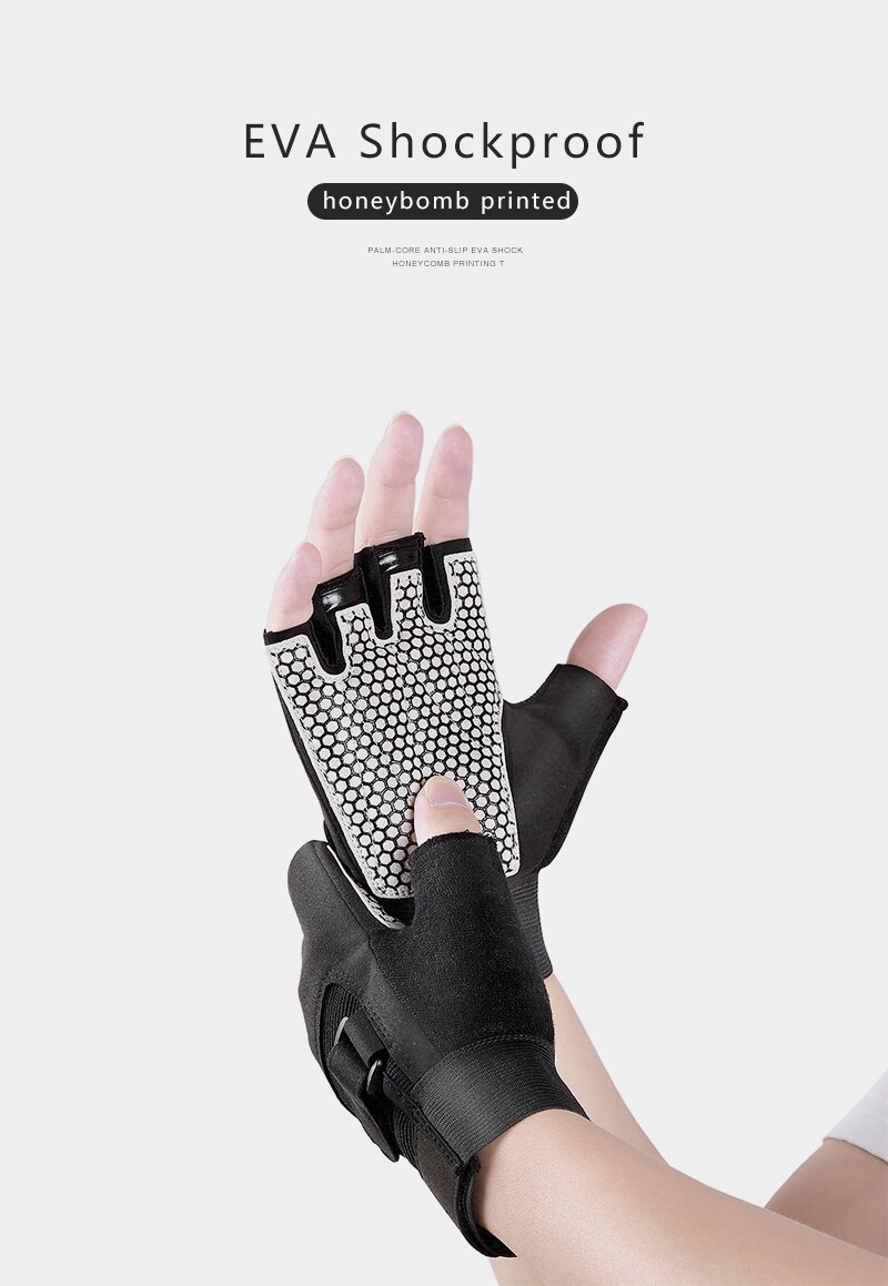 Half Finger Gym Gloves Heavyweight Sport Exercise Weight Lifting Gloves Protector Anti-slip Body Building Training Fitness Glove