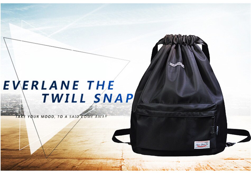 Outdoor Sports Lightweight Men And Women Drawstring Backpack Running Waterproof Backpack Travel Fitness Swimming Bag Soft Back