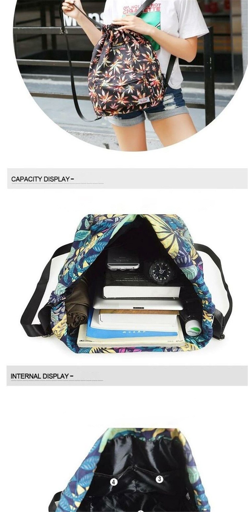 Outdoor Sports Lightweight Men And Women Drawstring Backpack Running Waterproof Backpack Travel Fitness Swimming Bag Soft Back