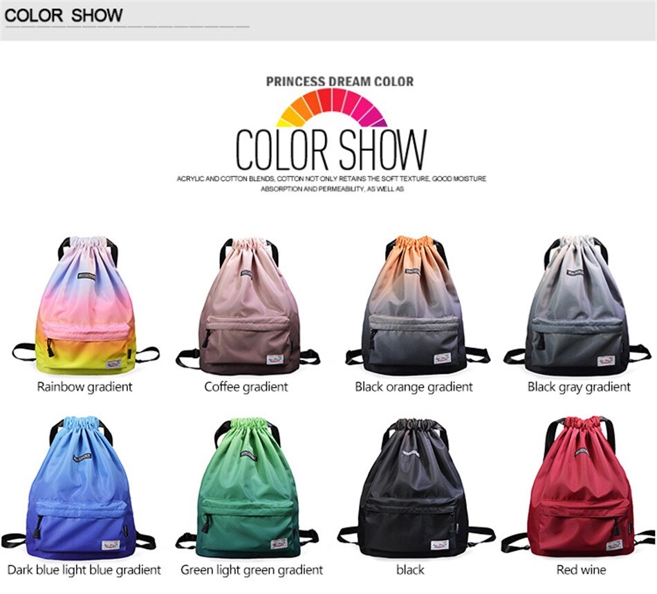 Outdoor Sports Lightweight Men And Women Drawstring Backpack Running Waterproof Backpack Travel Fitness Swimming Bag Soft Back