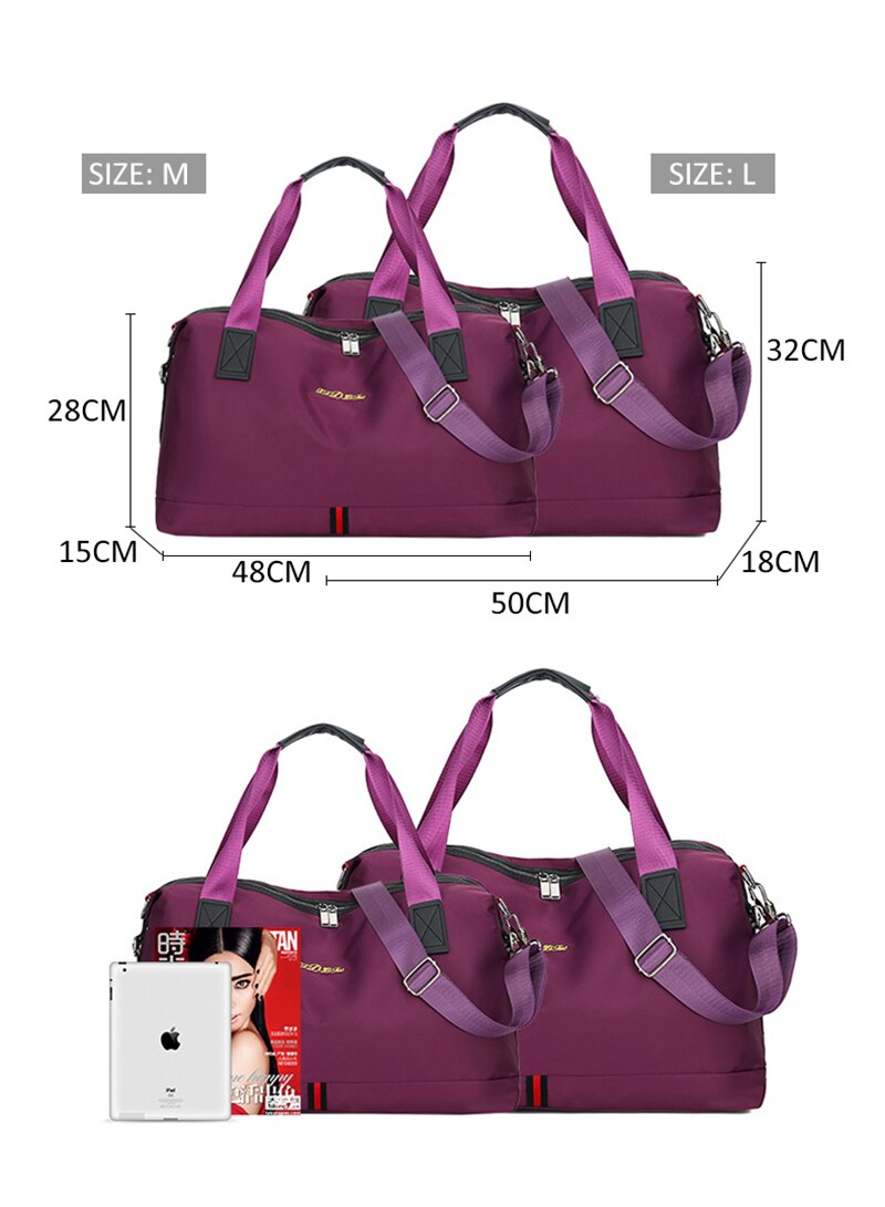 New Women Traveling Yoga Gym Bag Fitness Sport Waterproof Nylon Crossbody Handbag Multifunctional Shoulder Bags For Shoes Pocket