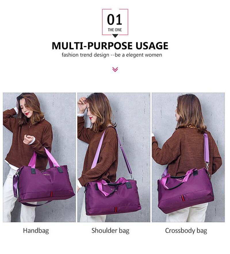 New Women Traveling Yoga Gym Bag Fitness Sport Waterproof Nylon Crossbody Handbag Multifunctional Shoulder Bags For Shoes Pocket