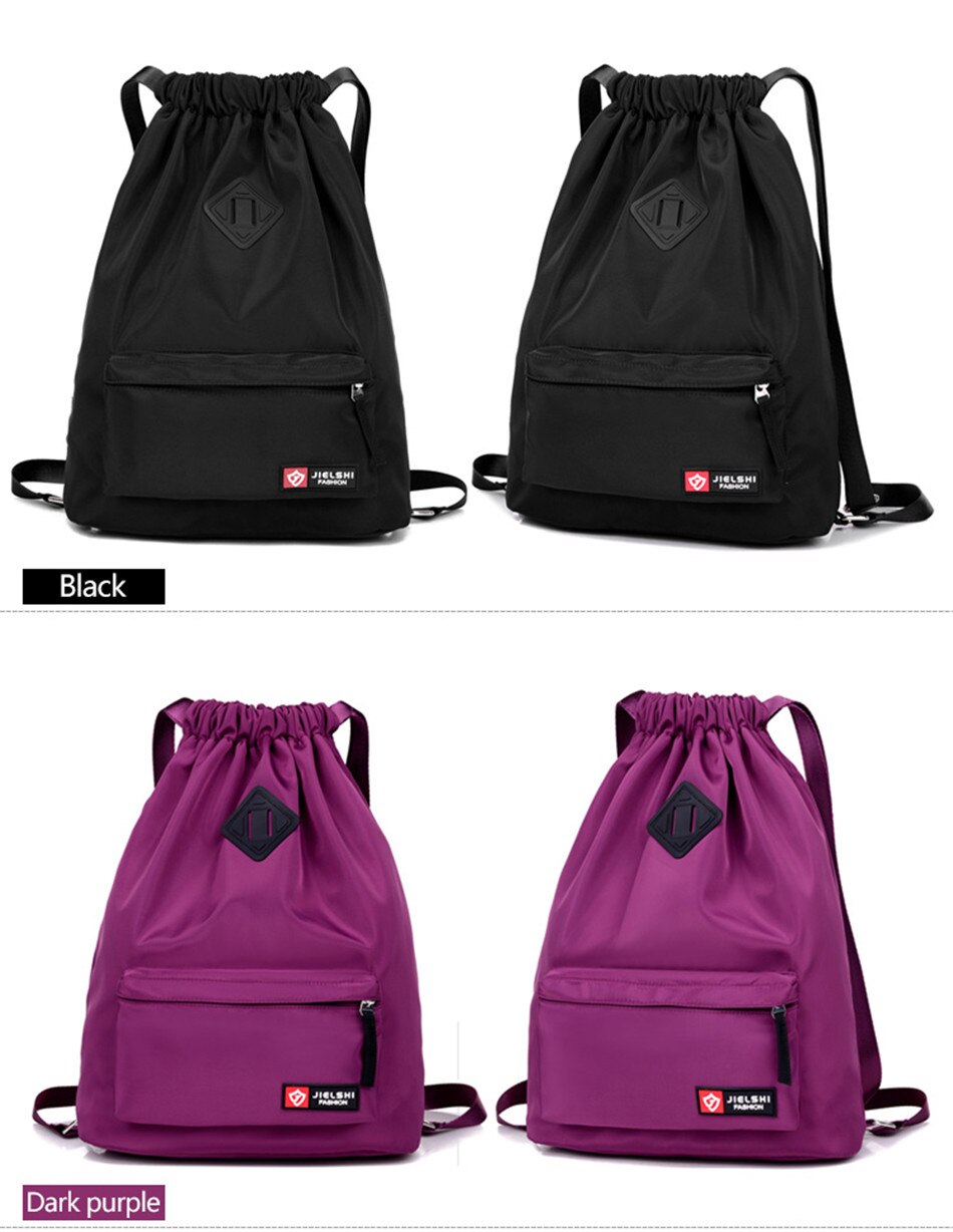 Outdoor Sports Running Large Capacity Drawstring Backpack Men And Women Swimming Fitness Waterproof Soft Back Backpack Gym Bag