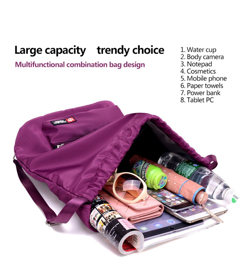 Outdoor Sports Running Large Capacity Drawstring Backpack Men And Women Swimming Fitness Waterproof Soft Back Backpack Gym Bag