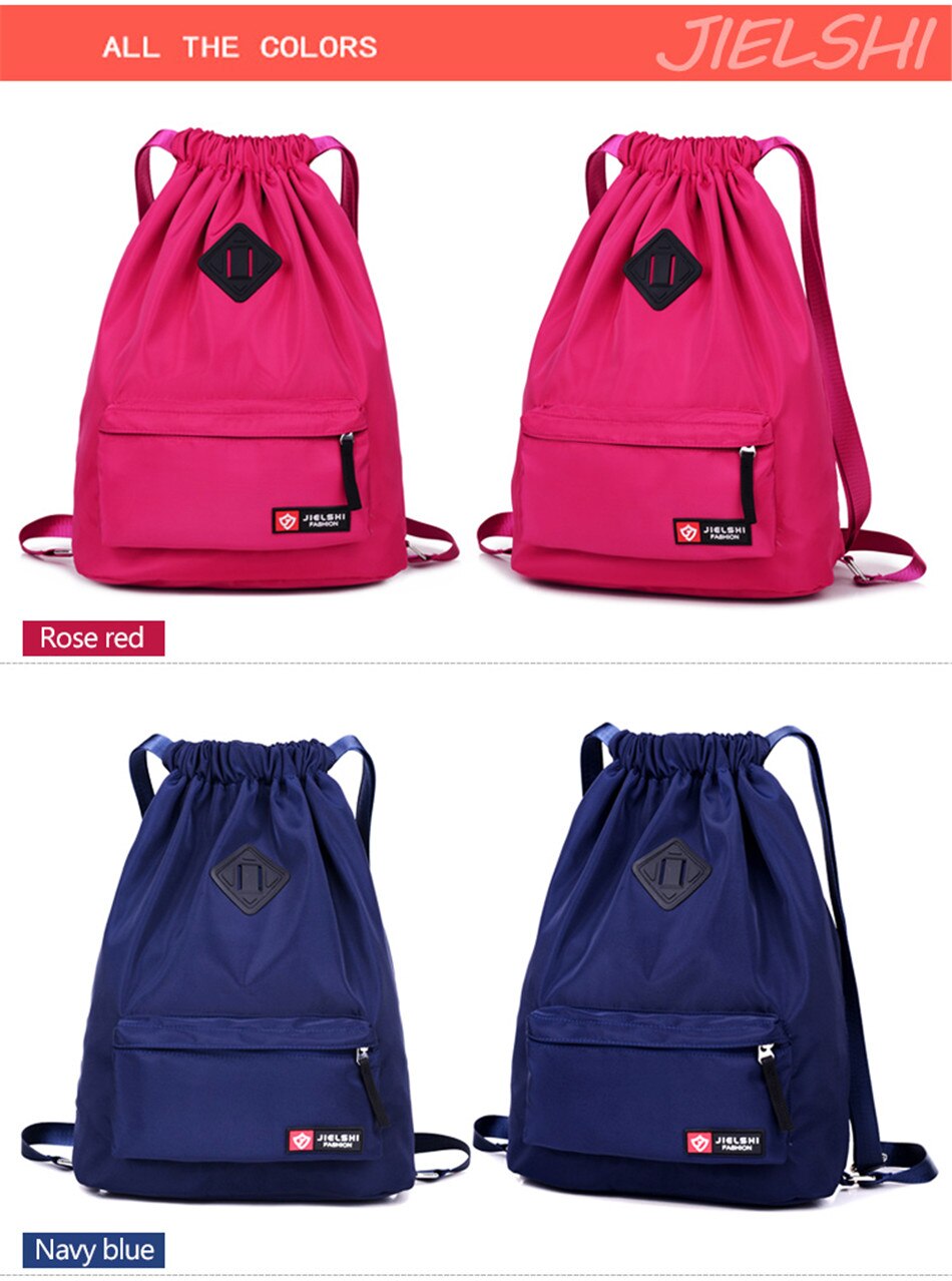 Outdoor Sports Running Large Capacity Drawstring Backpack Men And Women Swimming Fitness Waterproof Soft Back Backpack Gym Bag