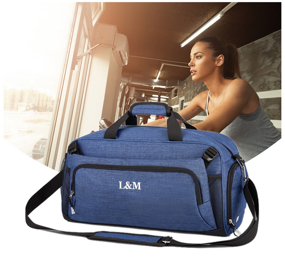 Racket Fitness Sport Gym Bag Men Women Outdoor Training Yoga Travel Handbag Oxford Waterproof Dry Wet Shoulder Bags Shoes Pocket