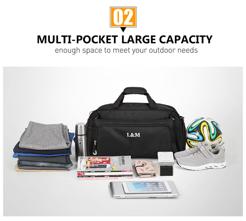 Racket Fitness Sport Gym Bag Men Women Outdoor Training Yoga Travel Handbag Oxford Waterproof Dry Wet Shoulder Bags Shoes Pocket