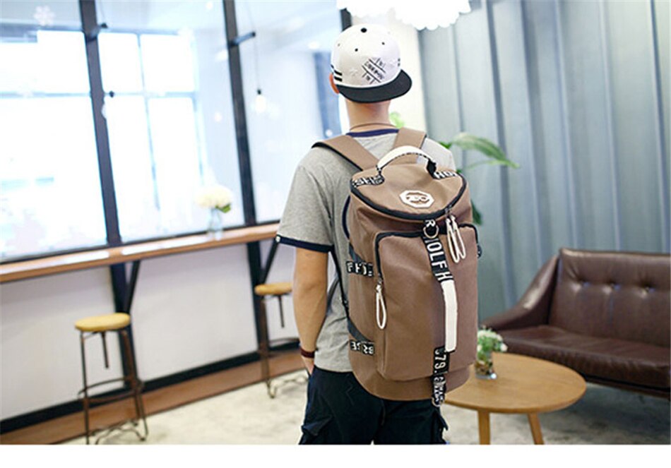 New Waterproof Canvas Gym Backpack Women Men Fitness Multifunction Shoulder Crossbody Bag Fashion Yoga Travel Outdoor Sports Bag