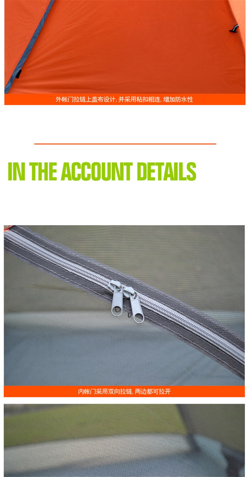 Outdoor Camping 2-3 Person Double Deck Tent Single Door 210T Oxford Cloth Rainproof Sunscreen Multi-person Tent 140*200*110cm