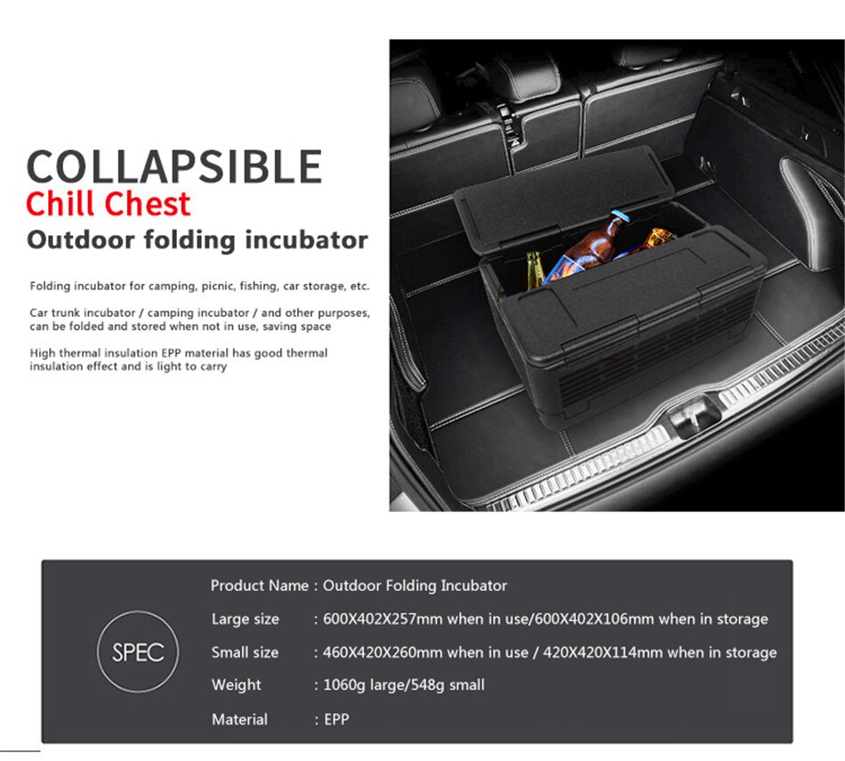 Outdoor Camping Folding Incubator 24LEPP Supermarket Fresh Food Constant Temperature Preservation Box Car Portable Refrigerator