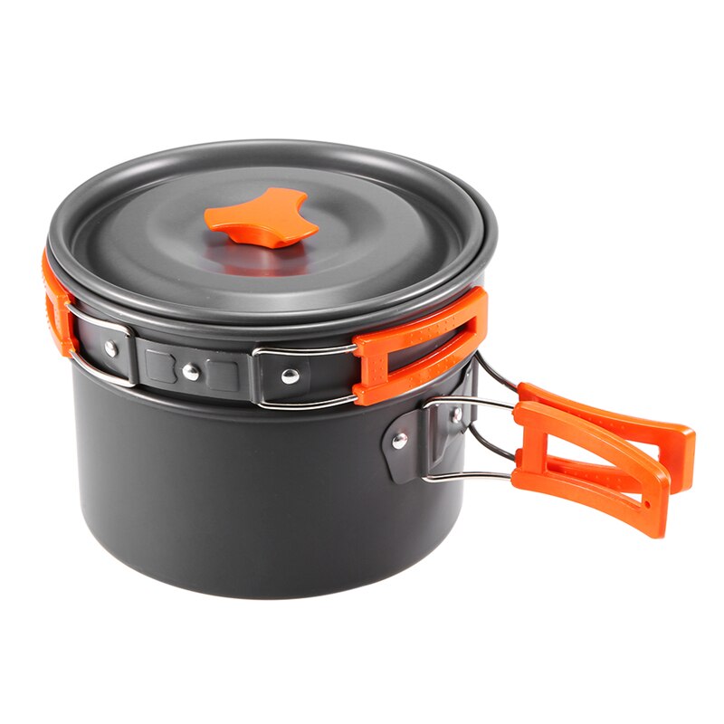 2-3 Persons Camping Utensils Dishes Cookware Set Picnic Tableware Outdoor Mug Cookware with Tableware Kit Travel Tableware Pots