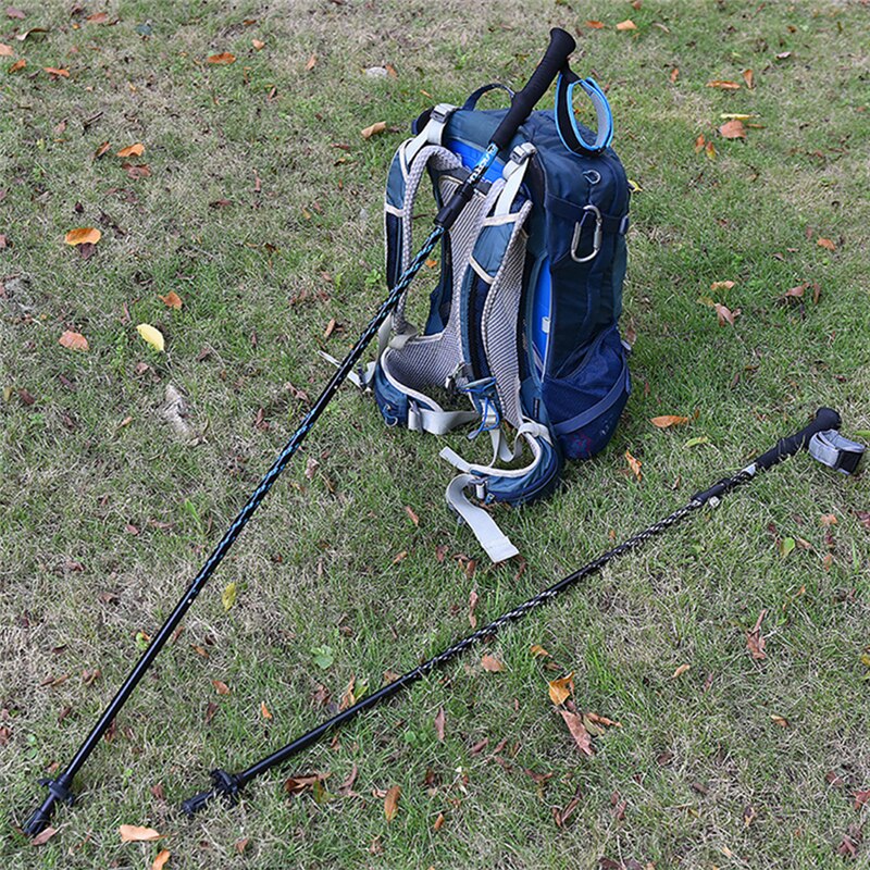 Outdoor Foldable Climbing Pole 4-section M-Pole Folding Ultralight Trekking Camping Hiking Poles Portable Aluminum Walking Stick