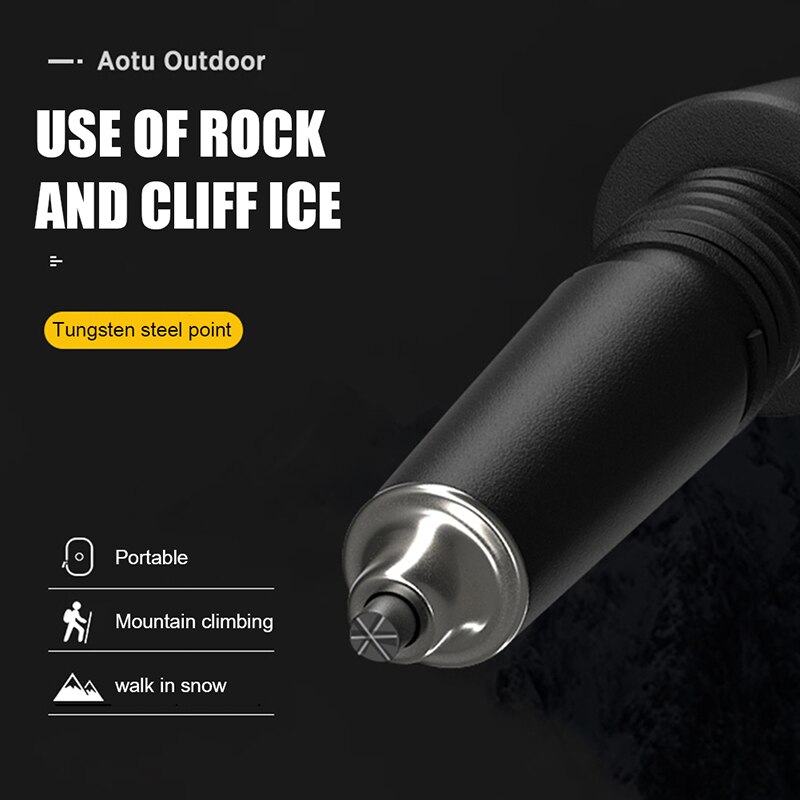 Outdoor Foldable Climbing Pole 4-section M-Pole Folding Ultralight Trekking Camping Hiking Poles Portable Aluminum Walking Stick