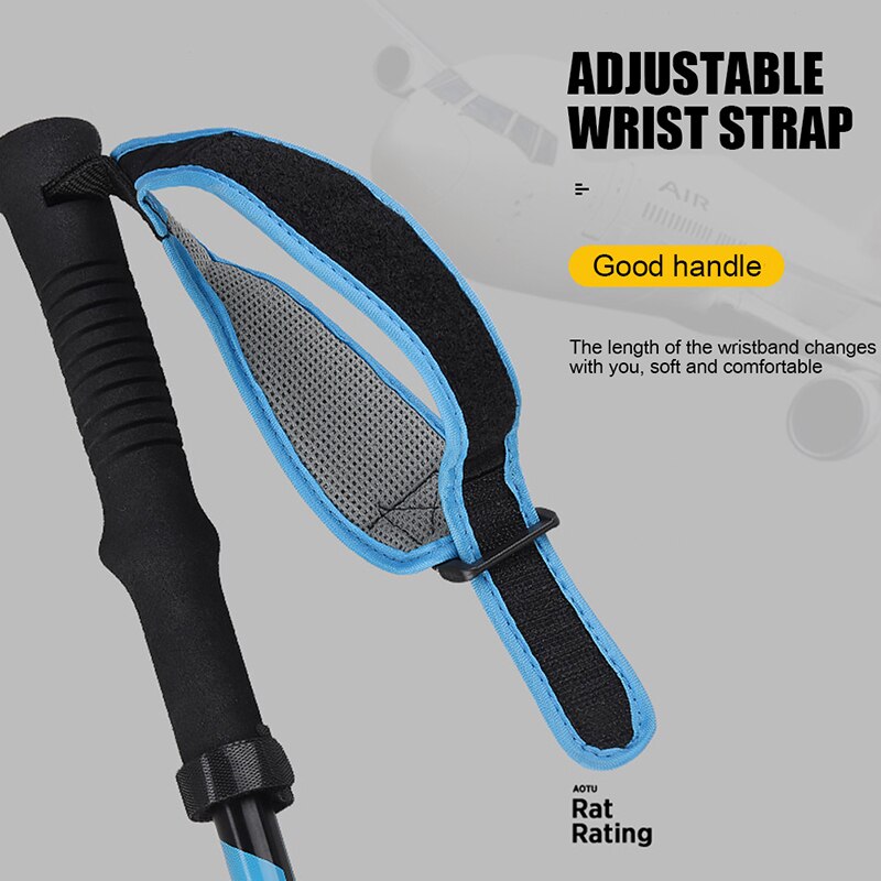 Outdoor Foldable Climbing Pole 4-section M-Pole Folding Ultralight Trekking Camping Hiking Poles Portable Aluminum Walking Stick