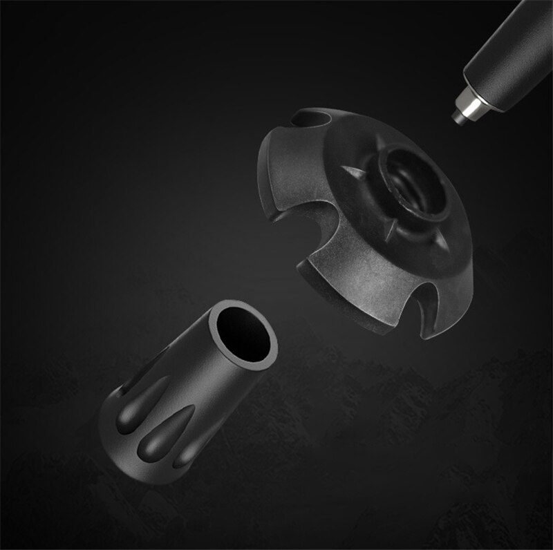 Outdoor Foldable Climbing Pole 4-section M-Pole Folding Ultralight Trekking Camping Hiking Poles Portable Aluminum Walking Stick