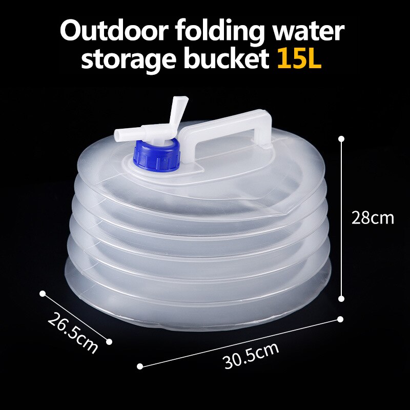 Outdoor Camping 15L Large-Capacity Folding Water Storage Bucket Car Portable Water Storage Tank Family Picnic Barbecue Water Bag