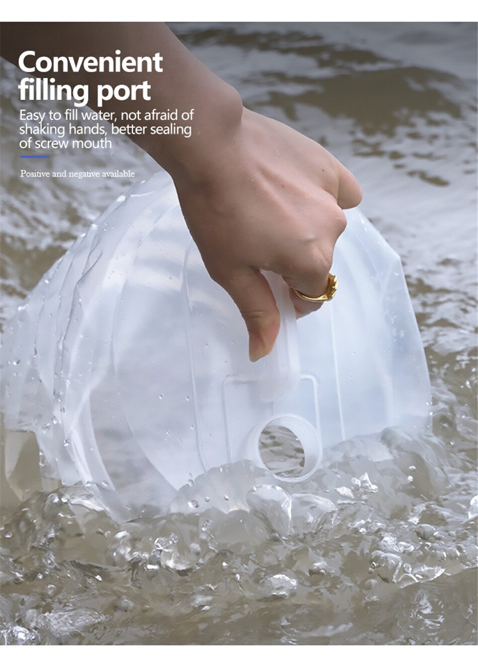 Outdoor Camping 15L Large-Capacity Folding Water Storage Bucket Car Portable Water Storage Tank Family Picnic Barbecue Water Bag