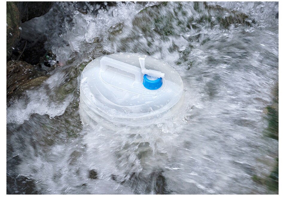 Outdoor Camping 15L Large-Capacity Folding Water Storage Bucket Car Portable Water Storage Tank Family Picnic Barbecue Water Bag