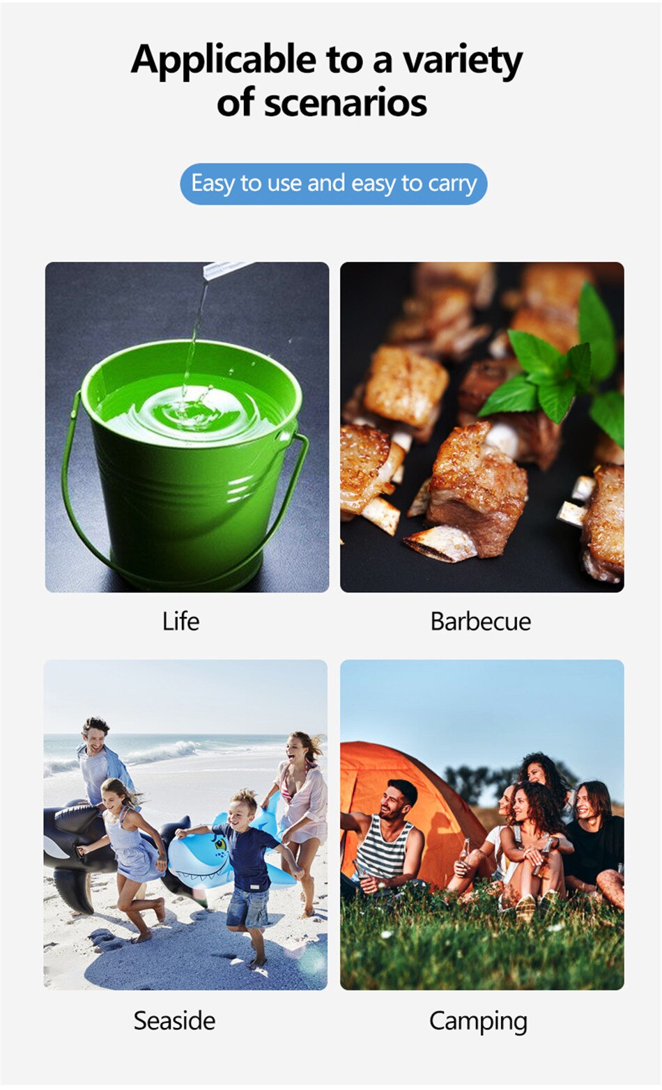 Outdoor Camping 15L Large-Capacity Folding Water Storage Bucket Car Portable Water Storage Tank Family Picnic Barbecue Water Bag