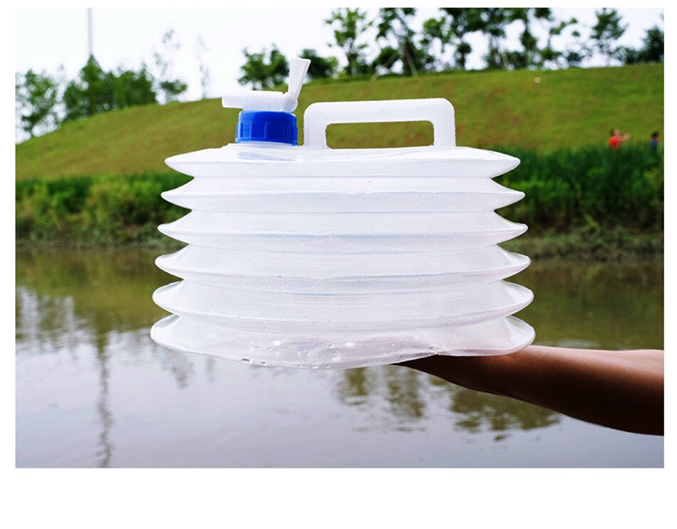 Outdoor Camping 15L Large-Capacity Folding Water Storage Bucket Car Portable Water Storage Tank Family Picnic Barbecue Water Bag