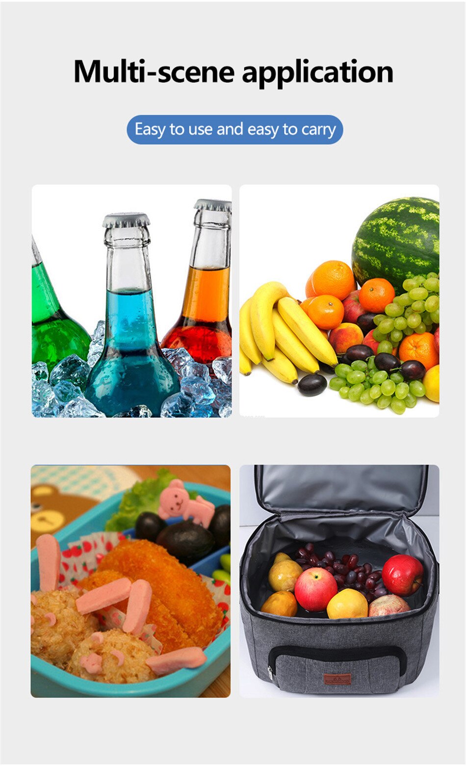 Outdoor Camping Large-Capacity Portable Insulation Bag Portable Fresh-Keeping Cold Ice Bag Food Refrigerated Take-Out Incubator