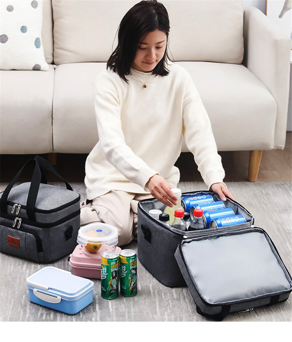 Outdoor Camping Large-Capacity Portable Insulation Bag Portable Fresh-Keeping Cold Ice Bag Food Refrigerated Take-Out Incubator