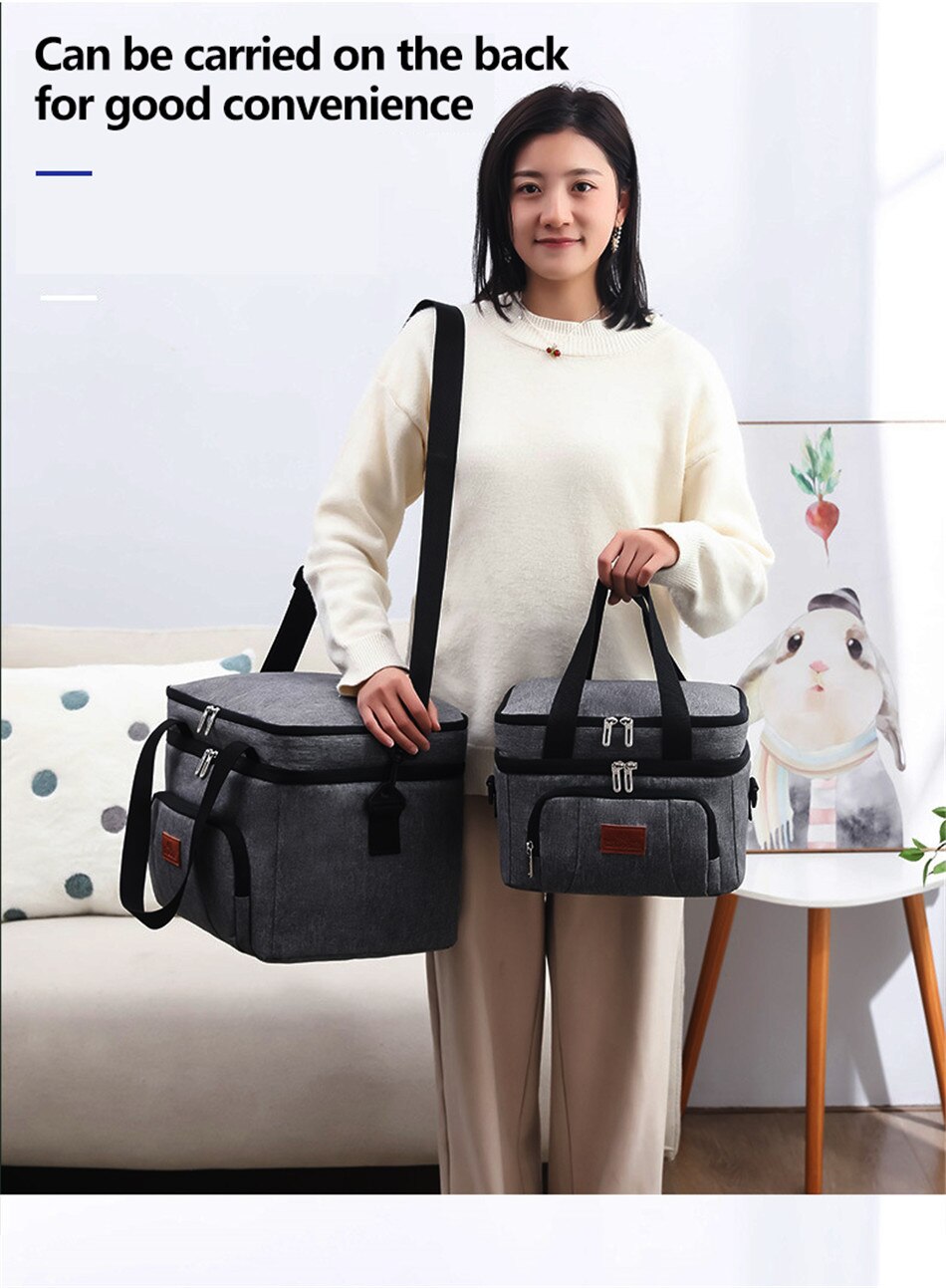 Outdoor Camping Large-Capacity Portable Insulation Bag Portable Fresh-Keeping Cold Ice Bag Food Refrigerated Take-Out Incubator