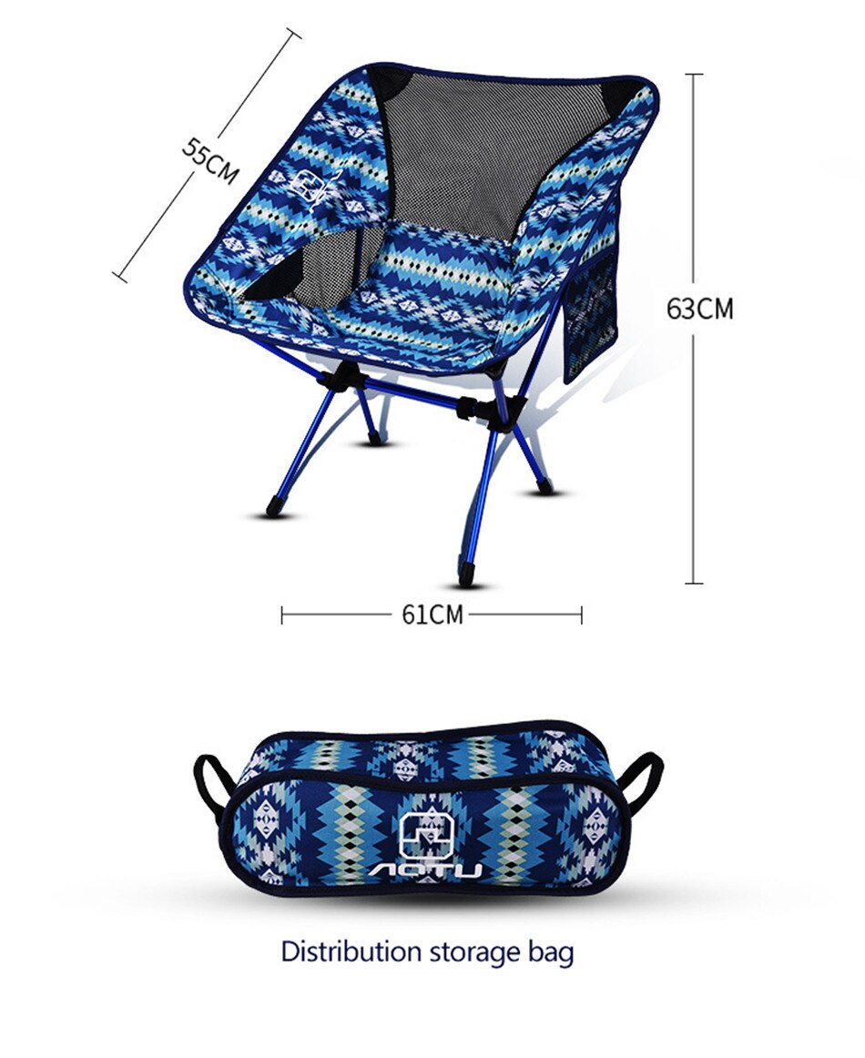 Outdoor Camping Portable Folding Camouflage Moon Chair Ultra Light Aluminum Alloy Outing Camping Fishing Back Chair Beach Chair