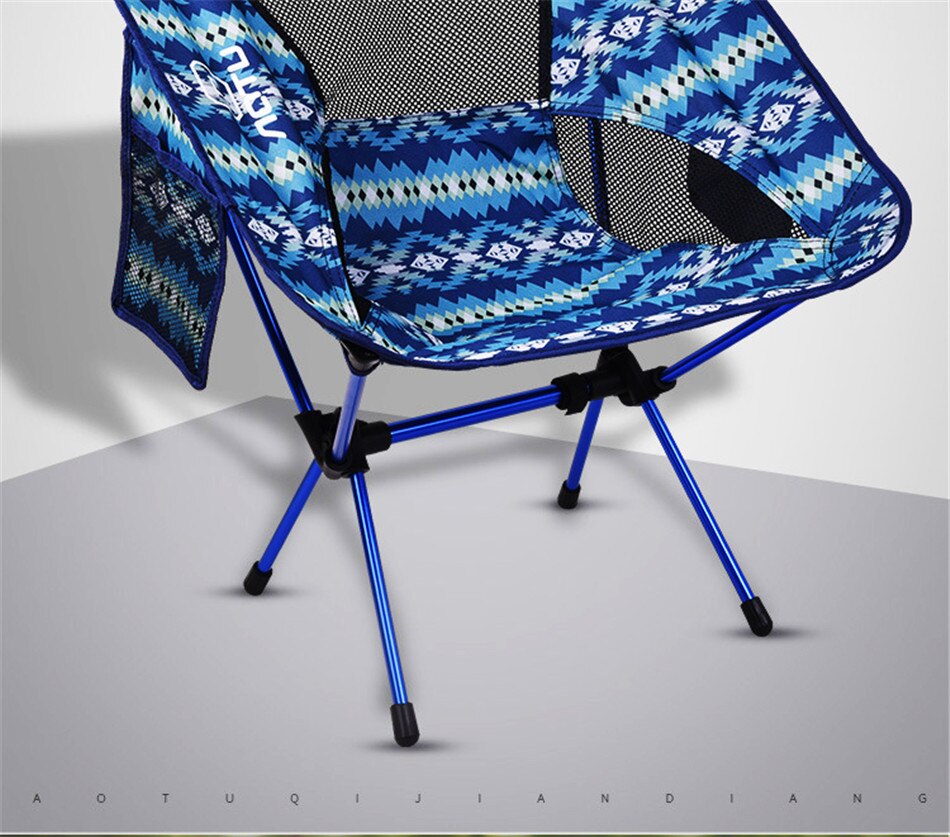 Outdoor Camping Portable Folding Camouflage Moon Chair Ultra Light Aluminum Alloy Outing Camping Fishing Back Chair Beach Chair