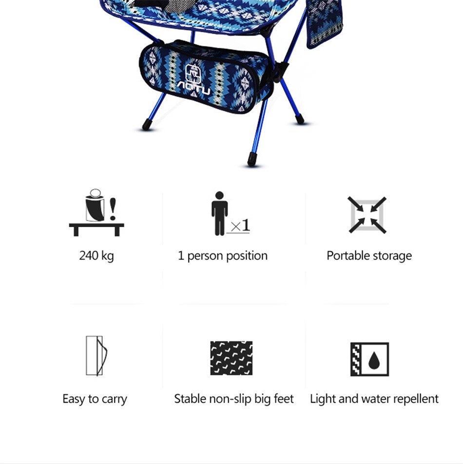 Outdoor Camping Portable Folding Camouflage Moon Chair Ultra Light Aluminum Alloy Outing Camping Fishing Back Chair Beach Chair