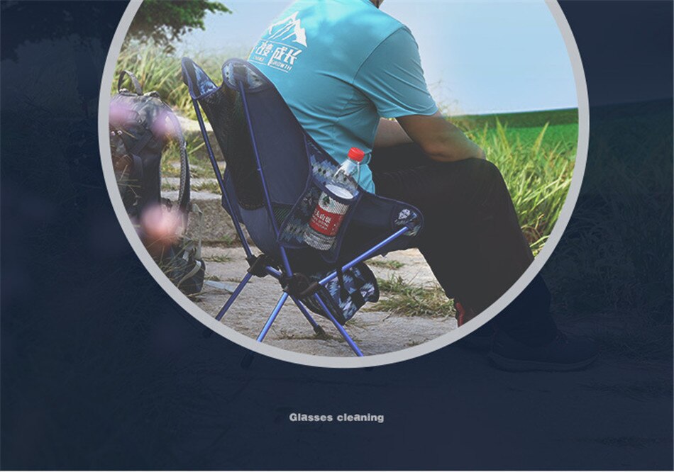 Outdoor Camping Portable Folding Camouflage Moon Chair Ultra Light Aluminum Alloy Outing Camping Fishing Back Chair Beach Chair