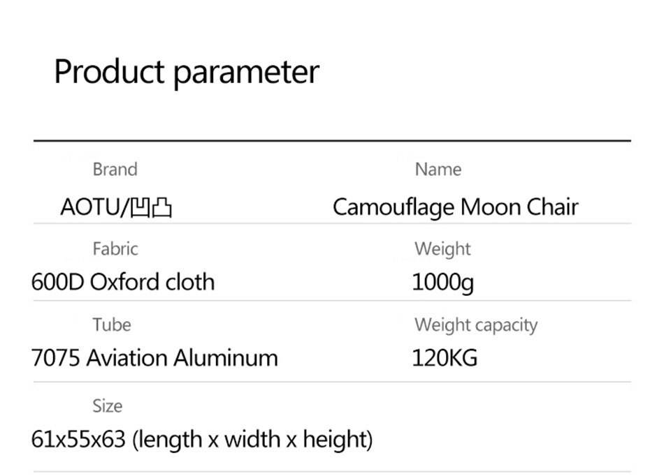 Outdoor Camping Portable Folding Camouflage Moon Chair Ultra Light Aluminum Alloy Outing Camping Fishing Back Chair Beach Chair