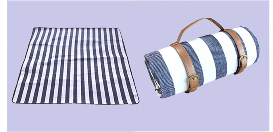 Black-white Grid Outdoor Foldable Waterproof Picnic Mat Thicken Pad Breathable Soft Portable Camping Travel Beach Blanket