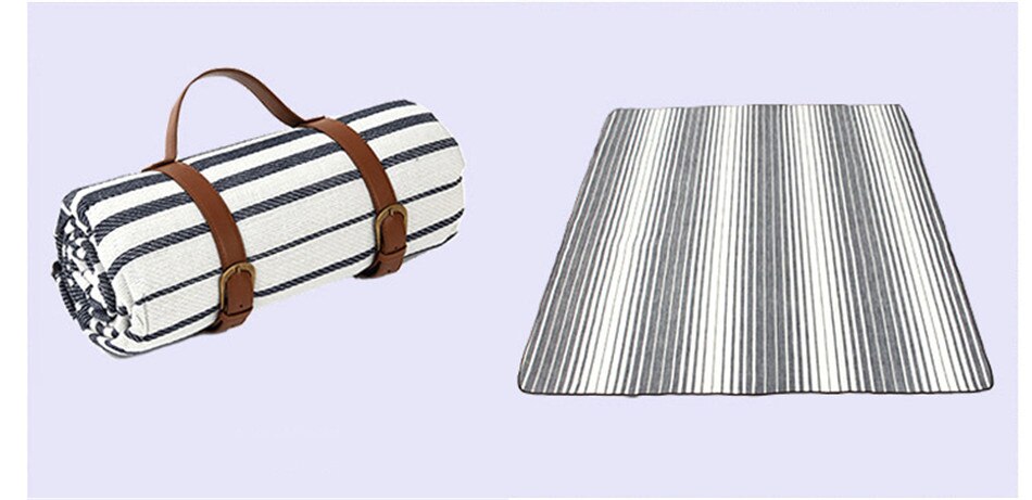 Black-white Grid Outdoor Foldable Waterproof Picnic Mat Thicken Pad Breathable Soft Portable Camping Travel Beach Blanket