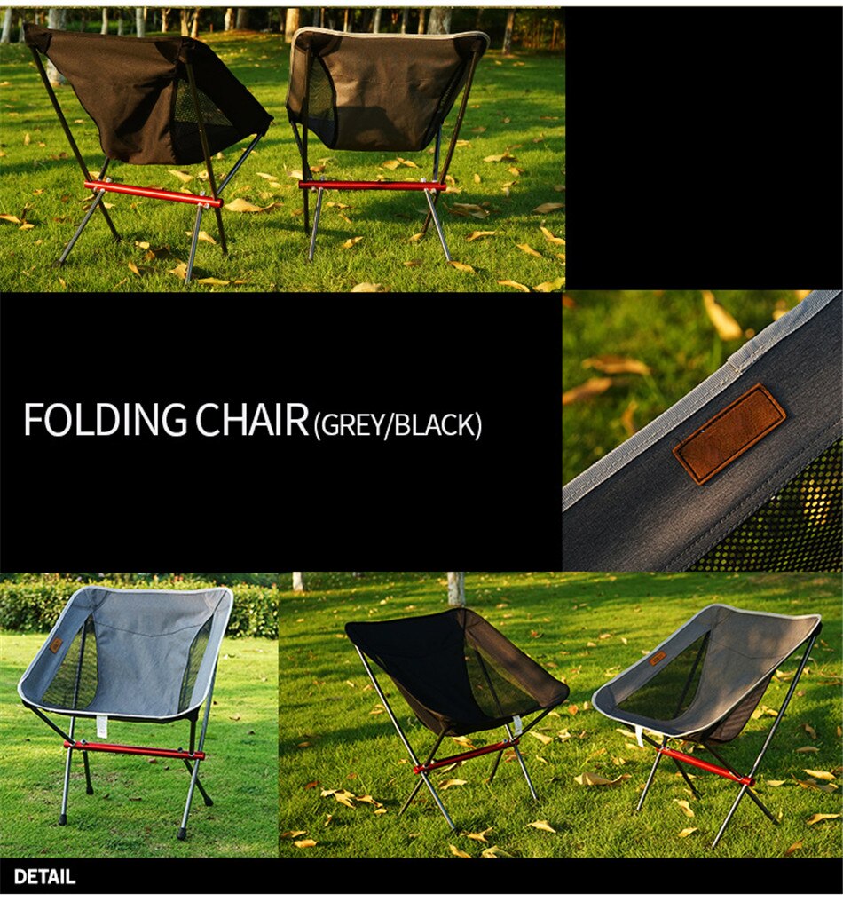 Outdoor Camping Convenient Aluminum Alloy Chair Camping Fishing Folding Moon Chair Travel Picnic Leisure Beach Director Chair